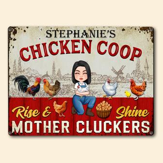 Rise And Shine Mother Cluckers Custom Metal Sign - Thegiftio UK