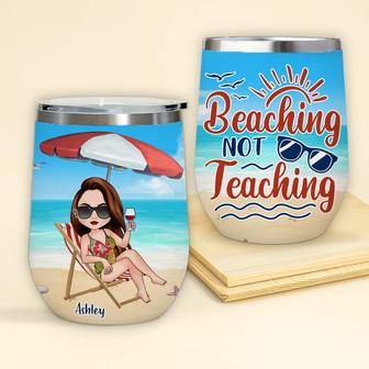 Beachin Not Teachin Personalized Tumbler - Gift for Teacher - Thegiftio UK