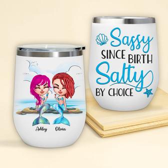 Sassy Since Birth Mermaid Custom Wine Tumbler - Gift for Her - Thegiftio UK