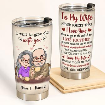 I Want To Grow Old With You Custom Tumbler - Couples Gift - Thegiftio UK