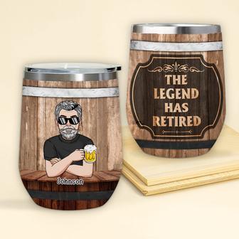 The Legend Has Retired Custom Wine Tumbler - Retirement Gift - Thegiftio UK