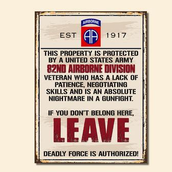 This Property Is Protected By An Airborne Veteran Custom - Thegiftio UK