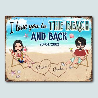 I Love You To The Beach Custom Metal Sign - Gift for Couple - Thegiftio UK