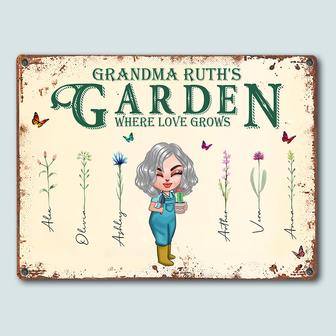 Grandma's Garden Custom Metal Sign - Gift for Grandma - Thegiftio UK