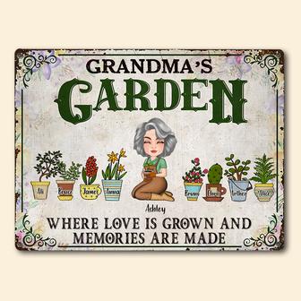 Grandma Garden Personalized Metal Sign - Gift for Grandma - Thegiftio UK