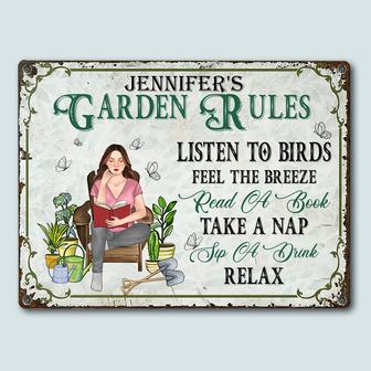Gardening Rules Personalized Metal Sign - Gift for Gardeners - Thegiftio UK