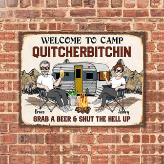 Camping Custom Metal Sign - Gift for Camping Enthusiasts - Thegiftio UK