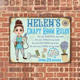 Craft Room Rules Personalized Metal Sign - Gift for Crafters - Thegiftio UK
