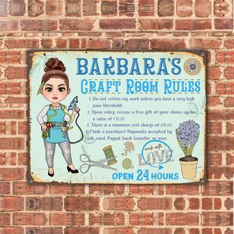 Craft Room Rules Personalized Metal Sign - Gift for Crafters - Thegiftio UK