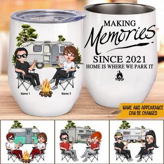 Home Is Where We Park It Custom Wine Tumbler - Camper Gift - Thegiftio UK