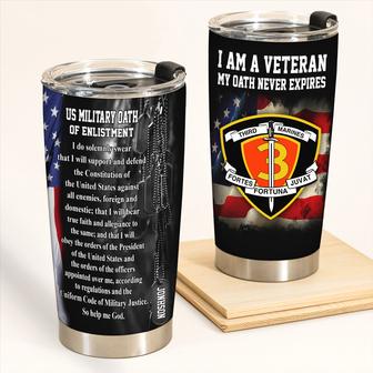 Veteran Oath Of Enlistment Custom Tumbler - Gift for Veteran - Thegiftio UK