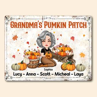 Grandma's Pumpkin Patch Custom Metal Sign - Halloween Gift - Thegiftio UK