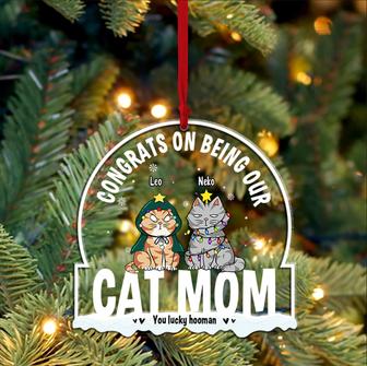 Congrats On Being Our Cat Mom Custom Ornament - Thegiftio UK
