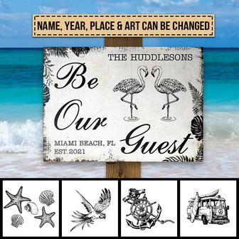 Beach House Be Our Guest Custom Metal Sign - Home Decor Gift - Thegiftio UK