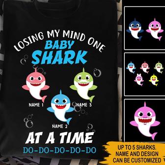 Losing My Mind One Baby Shark Custom T-Shirt - Gift for Mom - Thegiftio UK