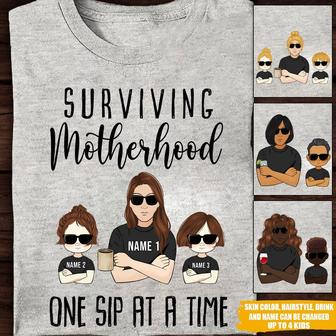 Surviving Motherhood Custom T-Shirt - Gift for Mom - Thegiftio UK