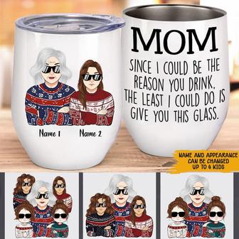 Mom Custom Wine Tumbler - Gift for Mother's Birthday - Thegiftio UK