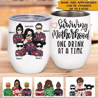 Surviving Motherhood Custom Wine Tumbler - Gift for Mom - Thegiftio UK