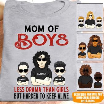 Mom Of Boys Custom T Shirt - Gift for Moms Who Love Boys - Thegiftio UK