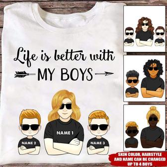 Mom Of Boys Custom T Shirt - Gift for Moms of Boys - Thegiftio UK