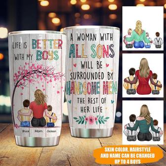 Mom Of Boys Personalized Tumbler - Gift for Boy Moms - Thegiftio UK