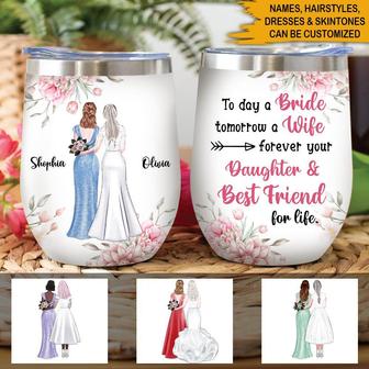 Mother Of The Bride Custom Wine Tumbler - Gift for Bride - Thegiftio UK