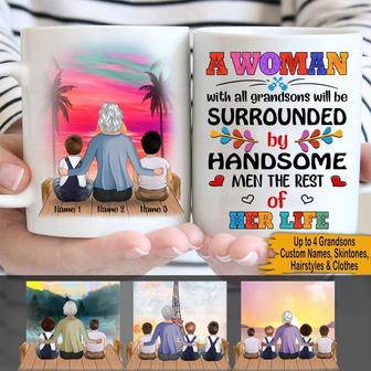 Mother's Day Custom Mug for A Woman With All Grandsons - Thegiftio UK