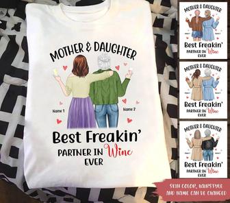 Best Freakin' Partner In Wine Ever Custom T-Shirt - Thegiftio UK