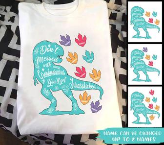 Mother's Day Don't Mess With Grandmasaurus Custom T-Shirt - Thegiftio UK
