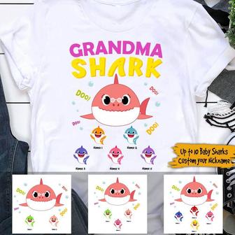 Grandma Shark Doo Doo Custom T Shirt - Mother's Day Gift - Thegiftio UK