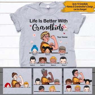 Life Is Better With Grandkids Custom T Shirt - Thegiftio UK