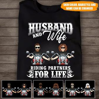 Motorcycle Partners Personalized T Shirt - Gift for Couples - Thegiftio UK