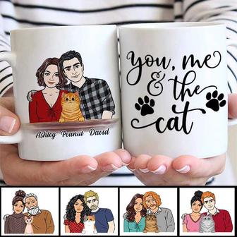 Couple Embrace And Fluffy Cats You Me The Cats Custom Mug - Thegiftio UK