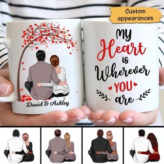 Couple Under Valentine Tree Custom Mug - Anniversary Gift - Thegiftio UK