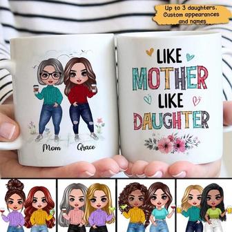 Flower Doll Mother Mom And Daughters Custom Mug - For Mom - Thegiftio UK