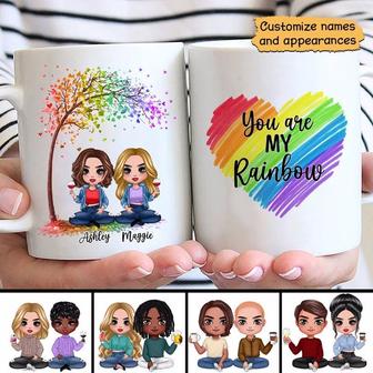 LGBT Doll Couple Under Tree Custom Mug - Gift for Family - Thegiftio UK