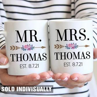Mr Mrs Couple Personalized Coffee Mug - Anniversary Gift - Thegiftio UK