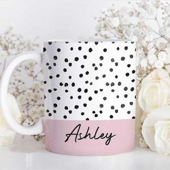 Polka Dot Name Personalized Mug - Birthday Gift for Her - Thegiftio UK