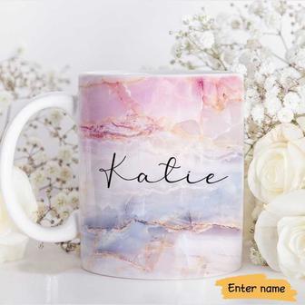 Printed Marble Glitter Texture Flowing Name Custom Mug - Thegiftio UK