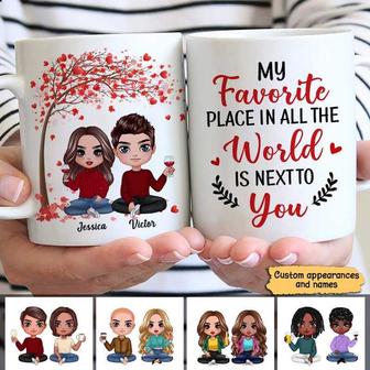 Red Tree Doll Couple Personalized Mug - Valentine’s Day Gift - Thegiftio UK