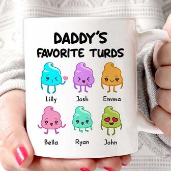 Dad Mom Grandpa Grandma Favorite Little Turds Custom Mug - Thegiftio UK
