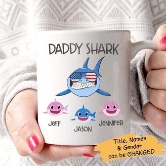 Daddy Shark Personalized Coffee Mug - Gift for Dad - Thegiftio UK