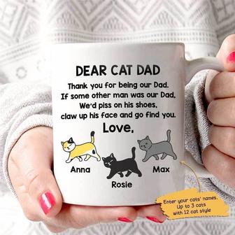 Dear Cat Dad Personalized Mug - Gift for Cat Lovers - Thegiftio UK