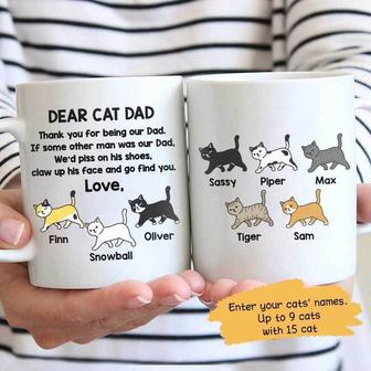 Dear Cat Dad Personalized Mug - Gift for Cat Lovers - Thegiftio UK