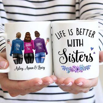 Denim Jacket Sisters Personalized Mug - Gift for Family - Thegiftio UK