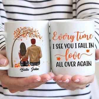 Fall Season Couple Love Personalized Mug - Anniversary Gift - Thegiftio UK