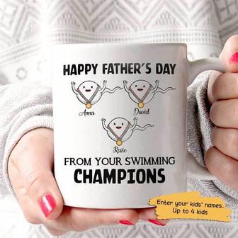 Happy Father's Day From Swimming Champion Custom Mug - Gift - Thegiftio UK