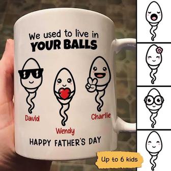 Little Cute Kids Happy Father's Day Custom Mug - For Dad - Thegiftio UK