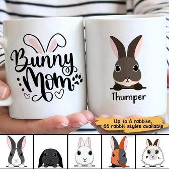 Peeking Rabbit Bunny Mom Custom Mug - Gift for Moms - Thegiftio UK