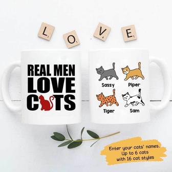 Real Men Love Cats Personalized Mug - Father's Day Gift - Thegiftio UK